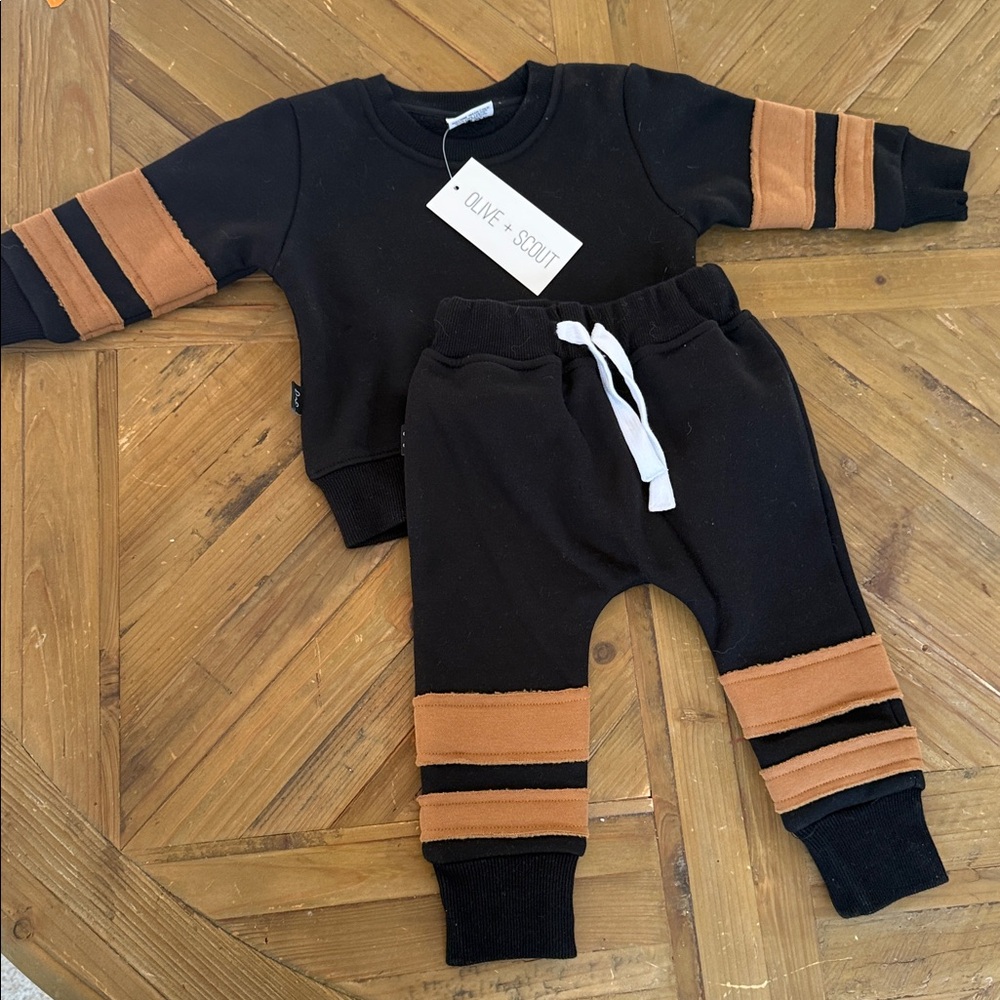 Black and Tan Kids Matching Set
